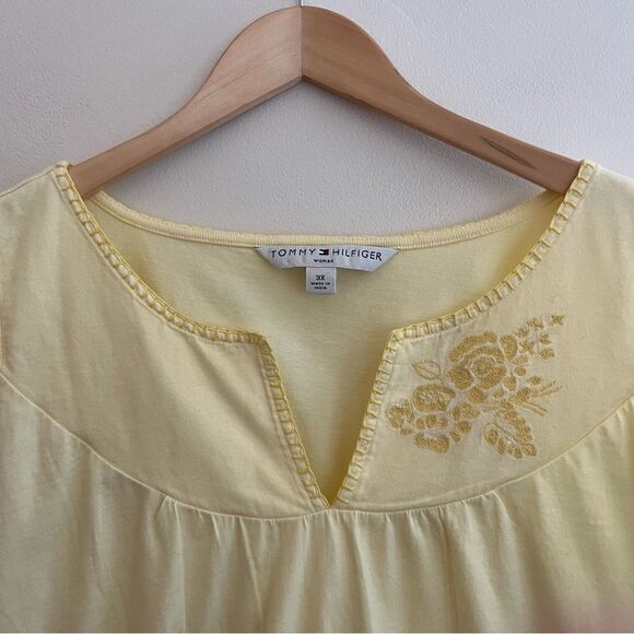 Tommy Hilfiger 3X Butter Yellow Sleeveless Top w/embroidered detail NWT🏷 - Picture 8 of 12
